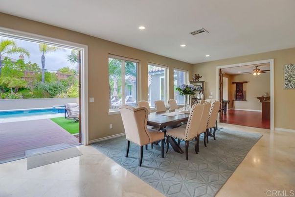 Dining room, Interior, Pool, Recessed Lighting