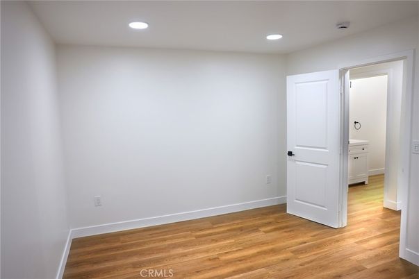Bathroom, Empty room, Interior, Recessed Lighting, Wood Texture Flooring