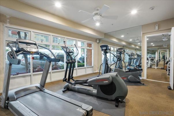 Fitness Equipment, Gym, Interior, Recessed Lighting