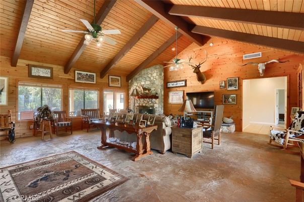 Fireplace, Interior, Living room, Stone Walls, Wooden Beams, Wooden Ceilings, Wood Texture Flooring, Wooden Walls