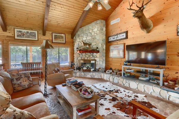 Dining room, Fireplace, Interior, Living room, Stone Walls, Wooden Beams, Wooden Ceilings, Wooden Walls