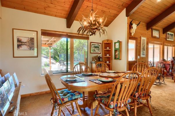 Chandelier, Dining room, Interior, Wooden Beams, Wooden Ceilings