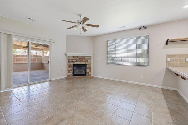 Empty room, Fireplace, Interior, Recessed Lighting