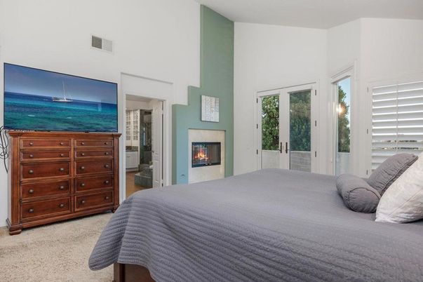 Bedroom, Fireplace, Interior