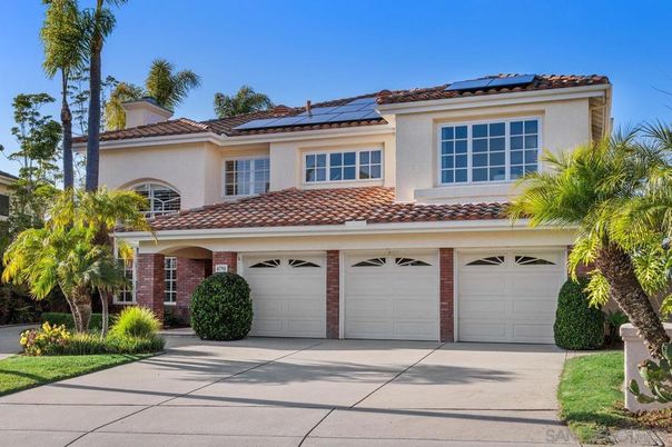 Attached, Exterior, Facade, Brick Facade, Solar Panels, Mediterranean
