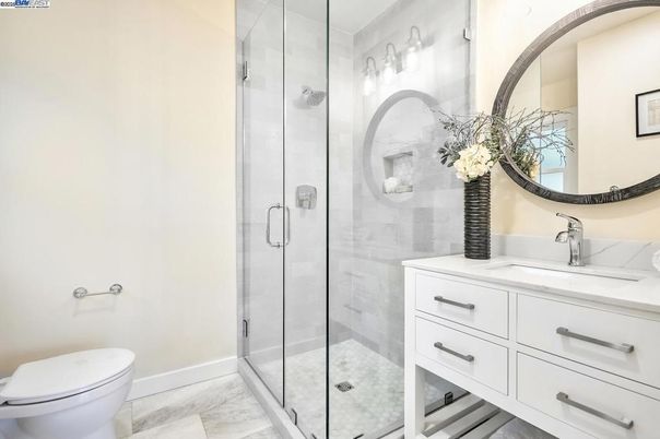 Bathroom, Glass Shower, Interior, Marble