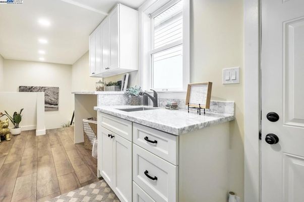 Interior, Kitchen, Recessed Lighting, Wood Texture Flooring