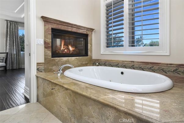 Bathroom, Fireplace, Interior, Wood Texture Flooring