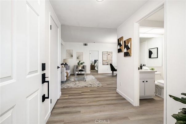 Bathroom, Interior, Recessed Lighting, Wood Texture Flooring