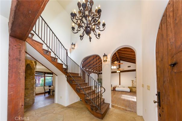 Chandelier, Interior, Wooden Beams