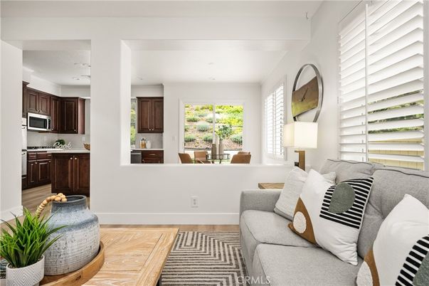 Interior, Kitchen, Living room, Recessed Lighting, Wood Texture Flooring