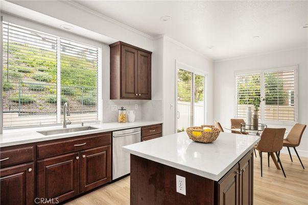 Dining room, Interior, Kitchen, Recessed Lighting, Wood Texture Flooring