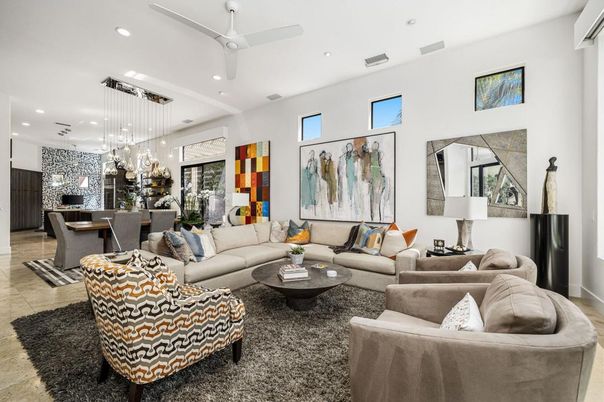 Dining room, Interior, Living room, Pendant Lights, Recessed Lighting