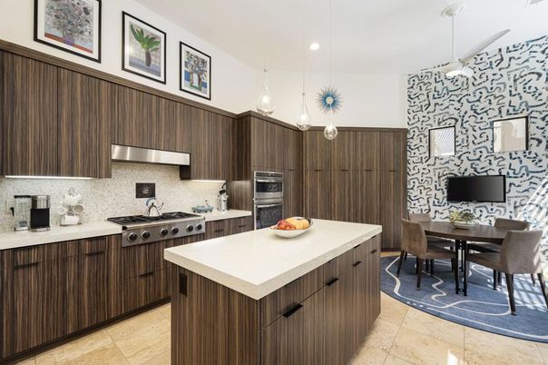 Dining room, Interior, Kitchen, Pendant Lights, Recessed Lighting, Stainless Steel Appliances