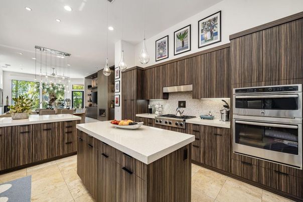 Interior, Kitchen, Pendant Lights, Recessed Lighting, Stainless Steel Appliances