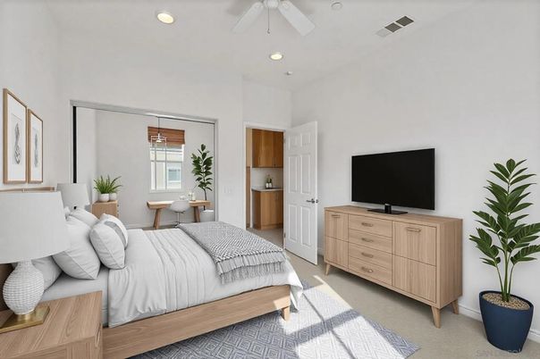 Bedroom, Interior, Recessed Lighting