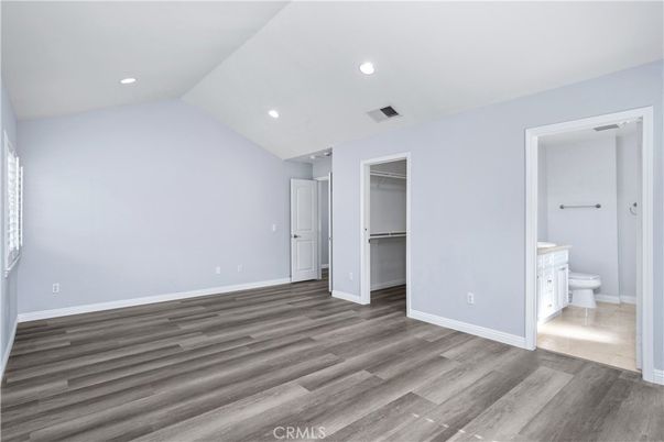 Bathroom, Empty room, Interior, Recessed Lighting, Wood Texture Flooring