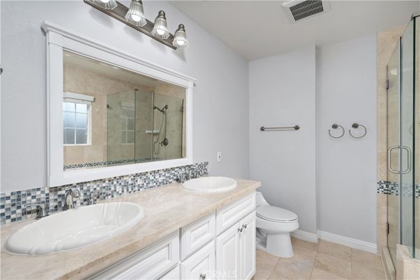 Bathroom, Dual Sink Vanities, Glass Shower, Interior