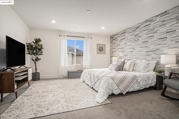 Bedroom, Interior, Recessed Lighting, Stone Walls