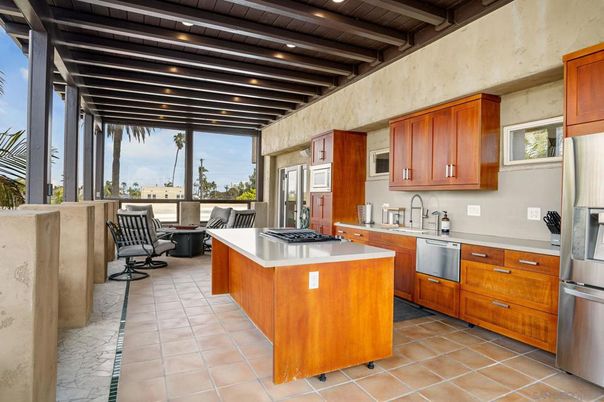 Interior, Kitchen, Recessed Lighting, Stainless Steel Appliances, Wooden Beams