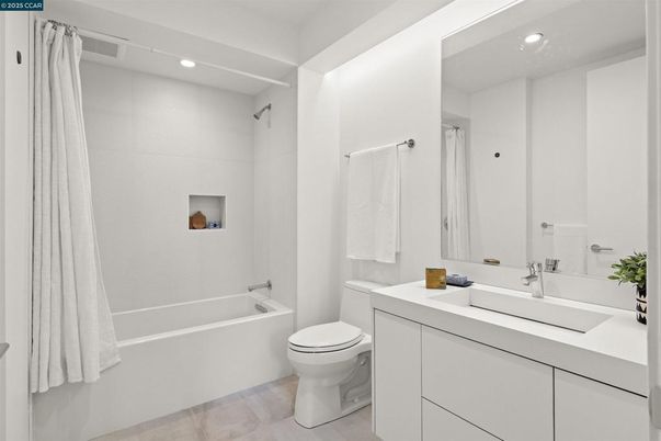 Bathroom, Interior, Recessed Lighting, Wood Texture Flooring