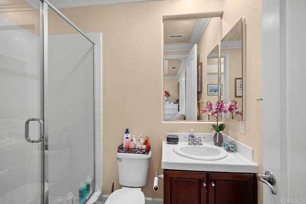 Bathroom, Glass Shower, Interior, Tile Countertops