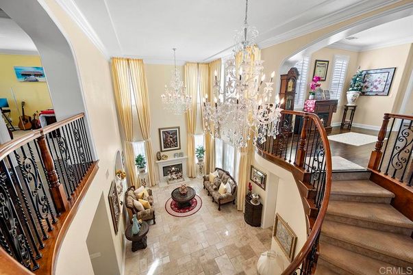 Chandelier, Fireplace, Interior, Living room