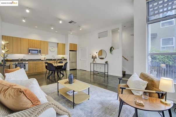 Interior, Kitchen, Living room, Recessed Lighting, Stainless Steel Appliances, Wood Texture Flooring