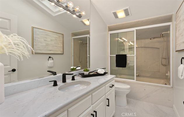 Bathroom, Dual Sink Vanities, Glass Shower, Interior, Marble