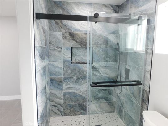 Bathroom, Glass Shower, Interior, Marble Walls