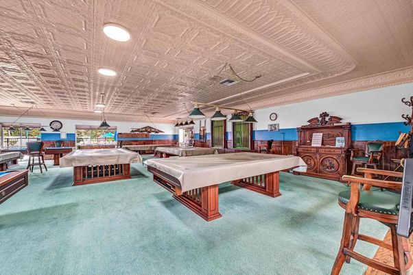 Billiard Table, Game Room, Interior, Pendant Lights, Recessed Lighting