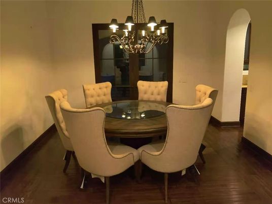 Chandelier, Dining room, Interior, Wood Texture Flooring