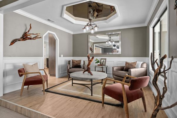 Interior, Living room, Pendant Lights, Wood Texture Flooring