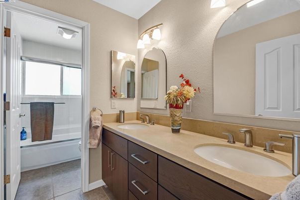 Bathroom, Dual Sink Vanities, Glass Shower, Interior