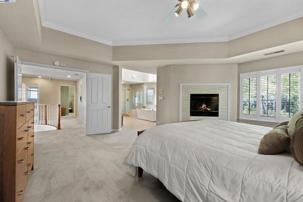 Bedroom, Fireplace, Interior, Recessed Lighting