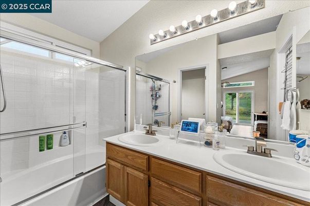 Bathroom, Dual Sink Vanities, Glass Shower, Interior