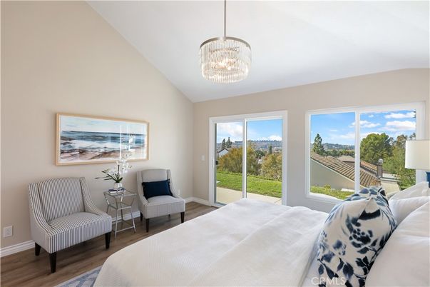 Bedroom, Chandelier, Interior, Wood Texture Flooring