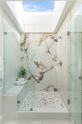 Bathroom, Glass Shower, Interior, Marble Walls