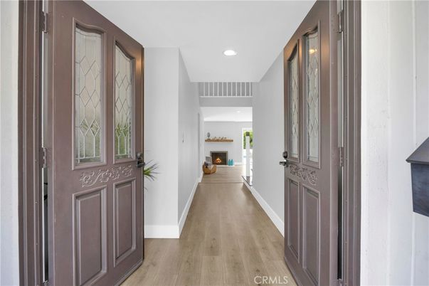 Fireplace, Interior, Recessed Lighting, Wood Texture Flooring