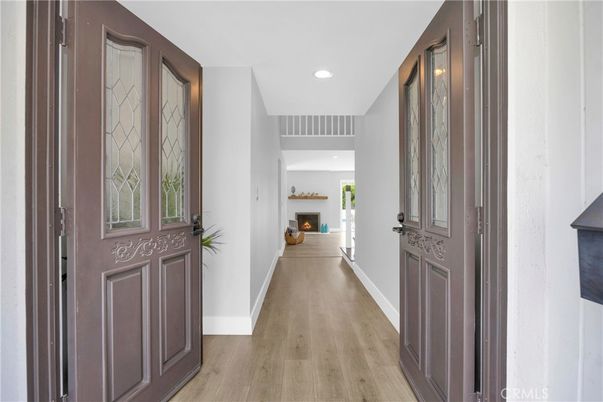 Fireplace, Interior, Recessed Lighting, Wood Texture Flooring