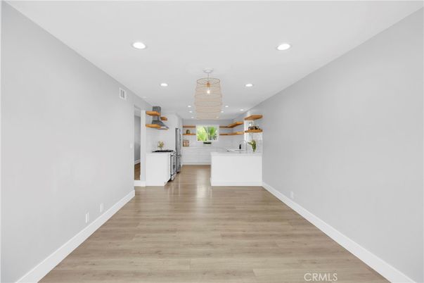 Interior, Kitchen, Recessed Lighting, Wood Texture Flooring