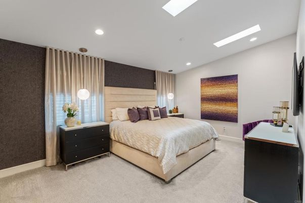 Bedroom, Interior, Pendant Lights, Recessed Lighting