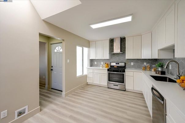 Interior, Kitchen, Stainless Steel Appliances, Wood Texture Flooring