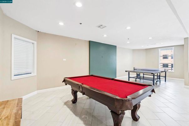 Billiard Table, Game Room, Interior, Recessed Lighting