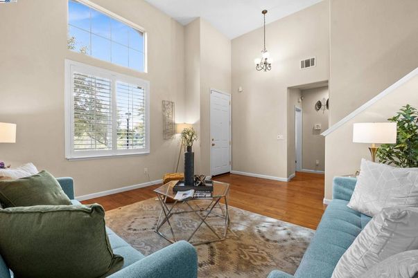 Home Office, Interior, Living room, Pendant Lights, Wood Texture Flooring