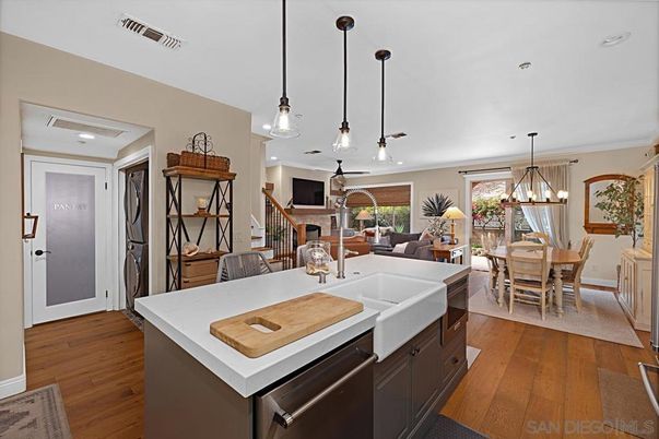 Dining room, Interior, Kitchen, Living room, Pendant Lights, Recessed Lighting, Wood Texture Flooring