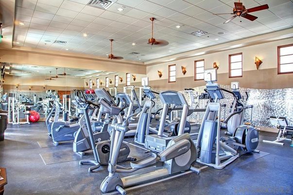 Fitness Equipment, Gym, Interior, Recessed Lighting