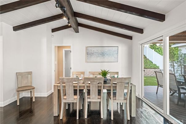 Dining room, Interior, Wooden Beams, Wood Texture Flooring