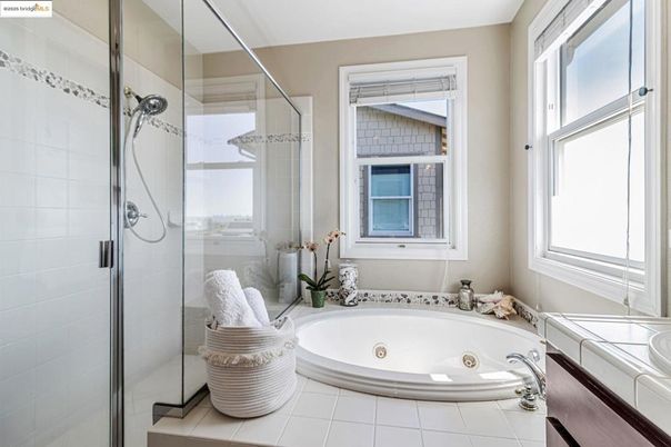 Bathroom, Glass Shower, Interior, Tile Countertops