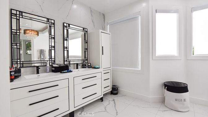 Bathroom, Dual Sink Vanities, Interior, Marble, Marble Walls